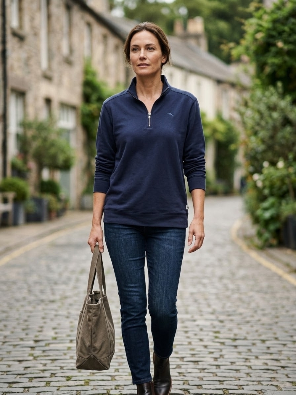 Tommy Bahama Navy Half-Zip Pullover Sweatshirt
